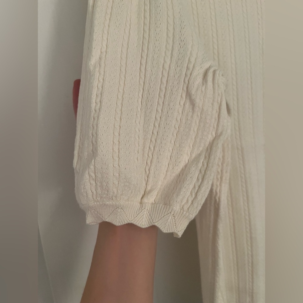 Pointelle Puff Sleeve Sweater - Picture 4 of 6